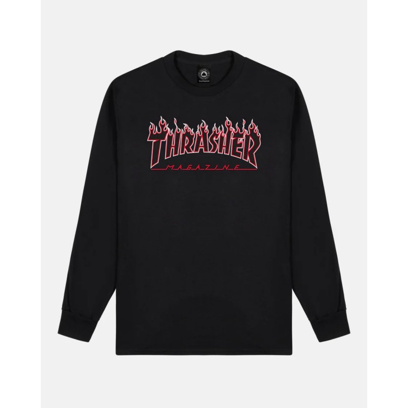 Flame Long Sleeve black red